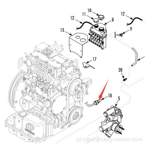 Sensor de temperatura do motor Thermo King 416538